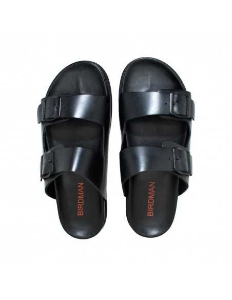 Sandália Birken Couro Birdman Preto