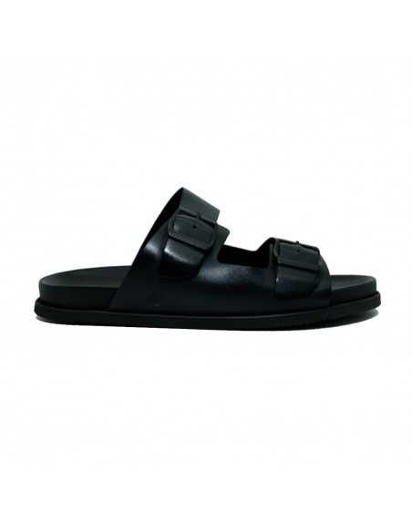 Sandália Birken Couro Birdman Preto
