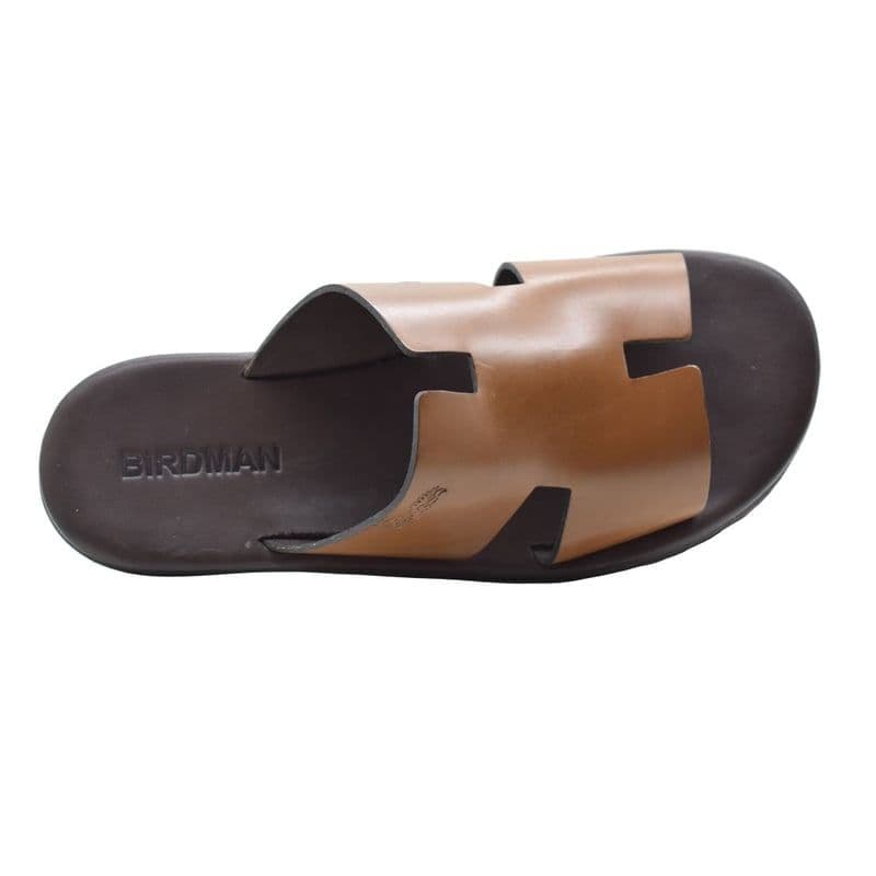 Sandália em Couro Santorini Whisky — sandália masculina Stock Sandals